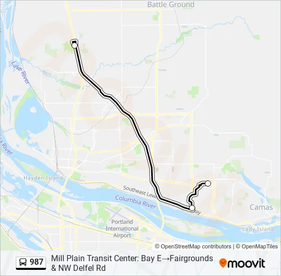 987 Bus Line Map