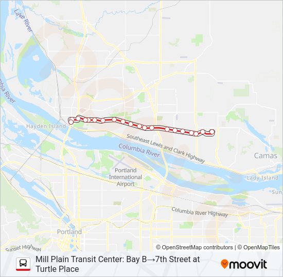 VINE - RED Bus Line Map
