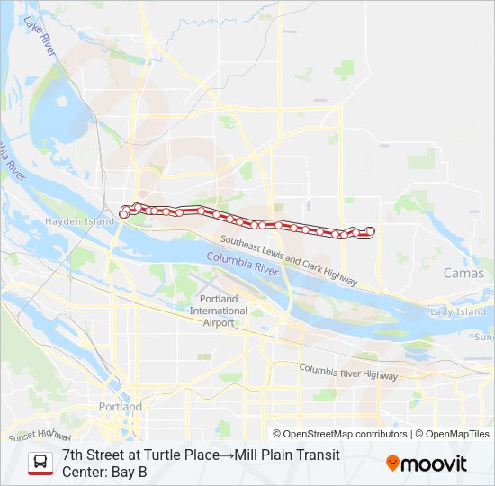 VINE - RED Bus Line Map