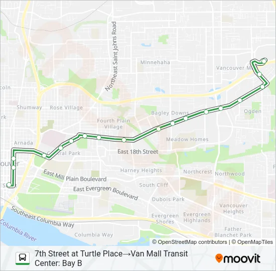 VINE - GREEN Bus Line Map