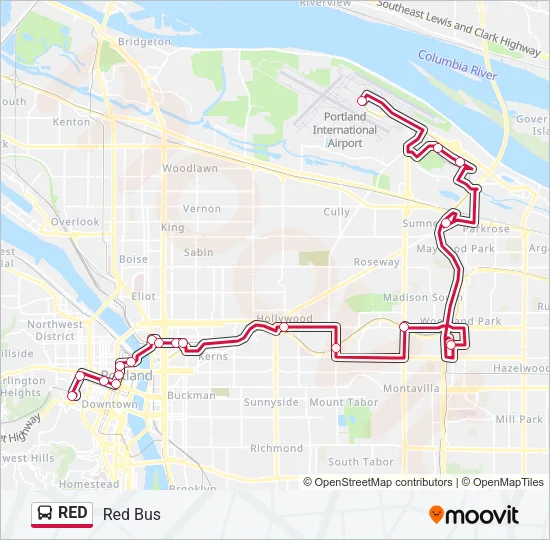 RED Bus Line Map