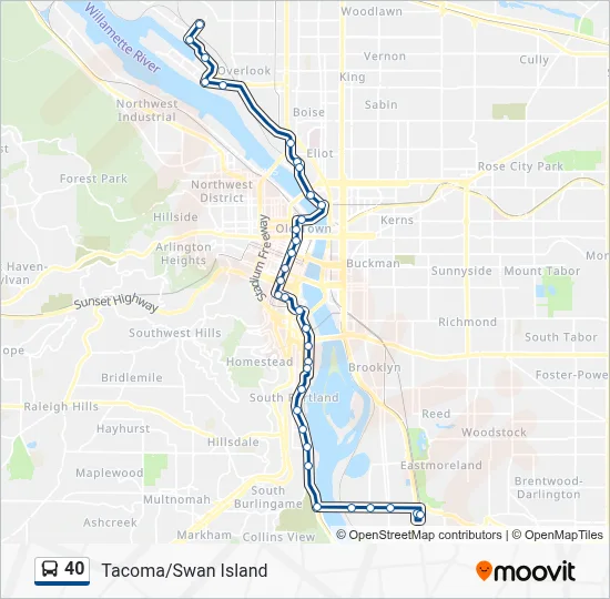 40 Bus Line Map
