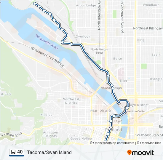 40 Bus Line Map