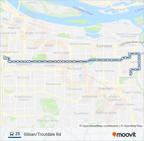 25 Bus Line Map
