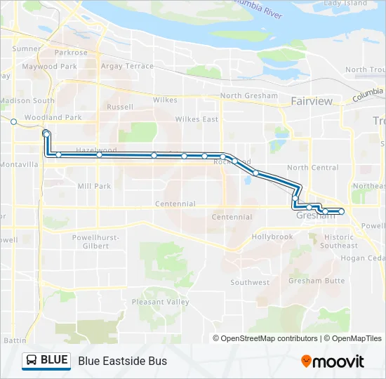 BLUE Bus Line Map