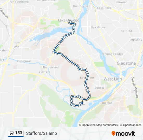 153 Bus Line Map