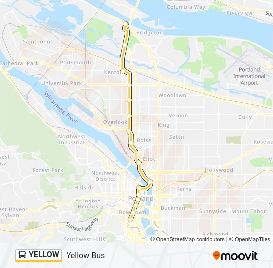 YELLOW Bus Line Map