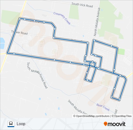 MOLALLA CITY LOOP Bus Line Map