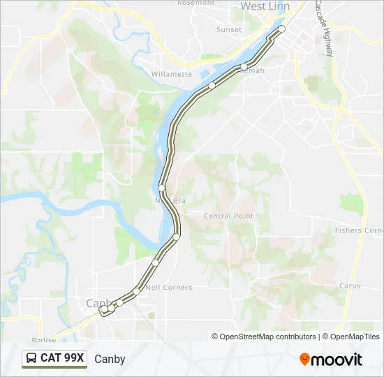 CAT 99X Bus Line Map