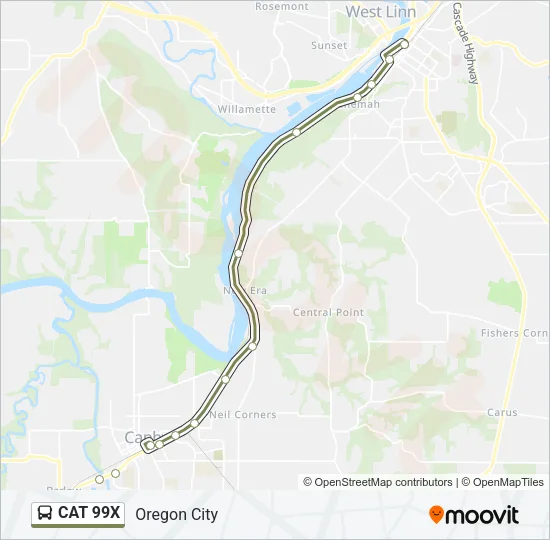CAT 99X Bus Line Map