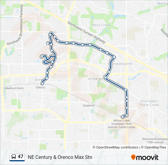 47 Bus Line Map