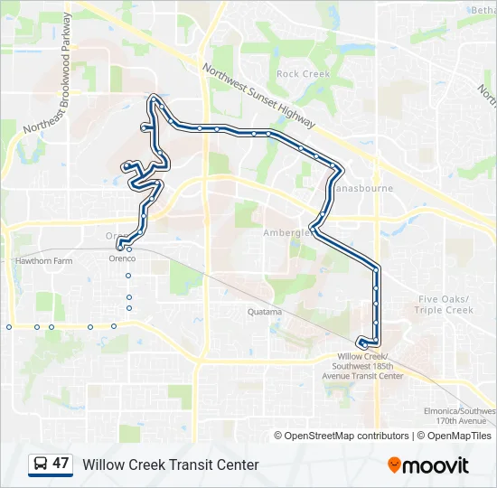 47 Bus Line Map