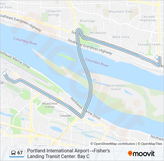 67 Bus Line Map
