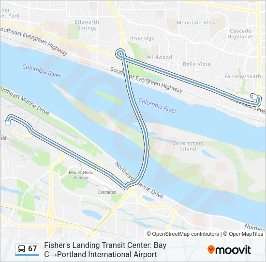 67 Bus Line Map