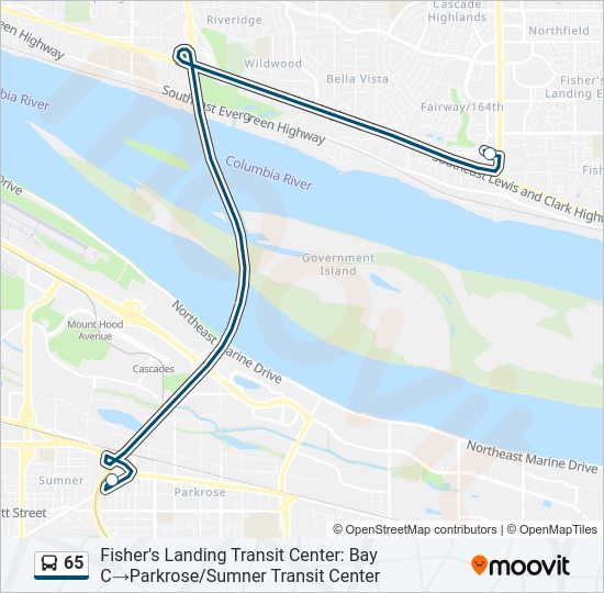 65 Bus Line Map