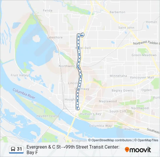 31 Bus Line Map