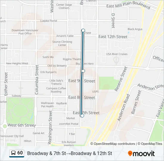 60 Bus Line Map