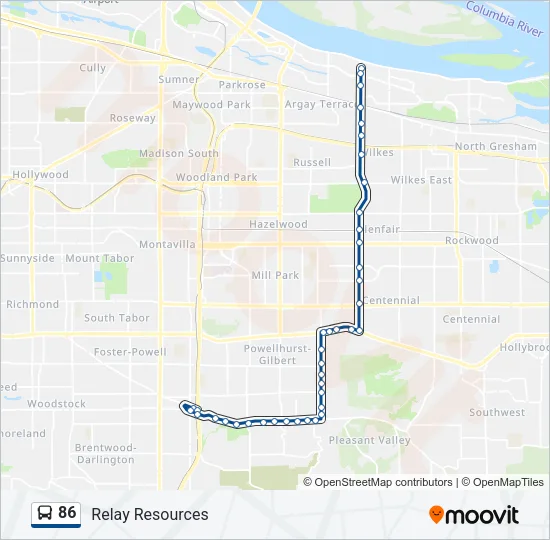 86 Bus Line Map