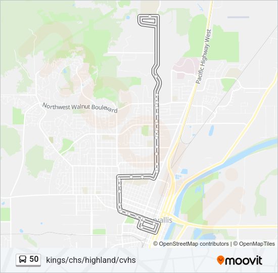 50 Bus Line Map
