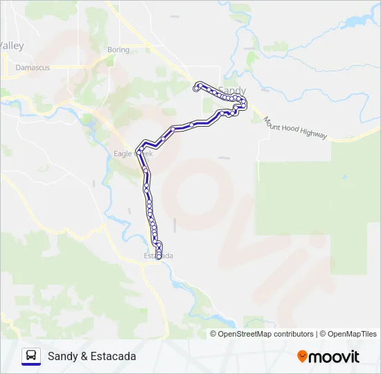 SANDY & ESTACADA Bus Line Map