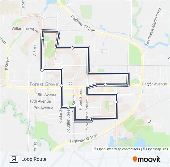 EAST LOOP Bus Line Map