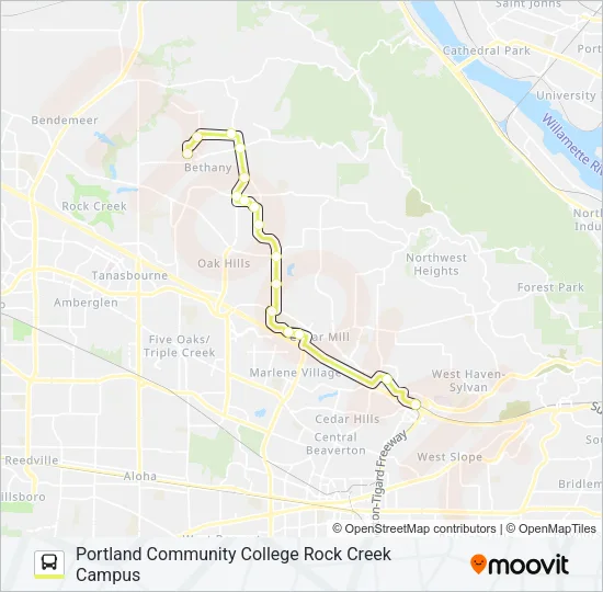BETHANY LINK Bus Line Map