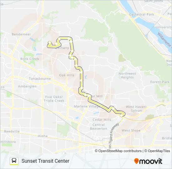 BETHANY LINK Bus Line Map