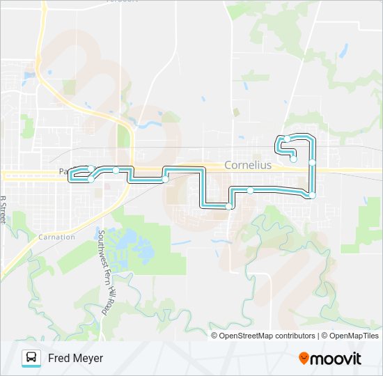 CORNELIUS LINK Bus Line Map