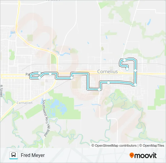 CORNELIUS LINK Bus Line Map