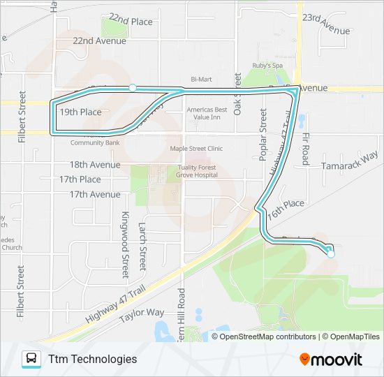 CORNELIUS LINK Bus Line Map