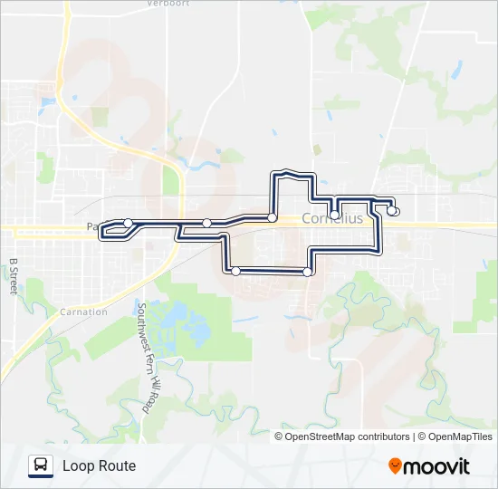 CORNELIUS SATURDAYS Bus Line Map