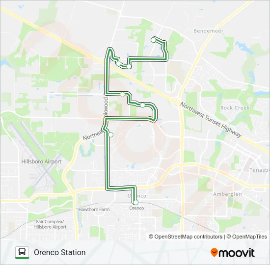 NORTH HILLSBORO LINK Bus Line Map