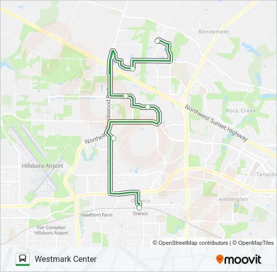 NORTH HILLSBORO LINK Bus Line Map
