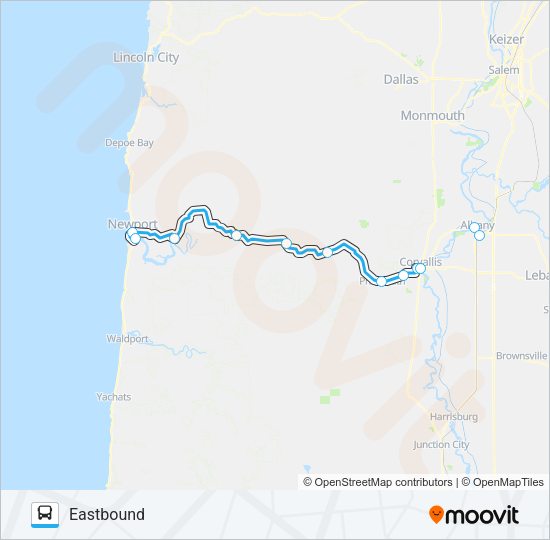 COAST TO VALLEY EXPRESS Bus Line Map