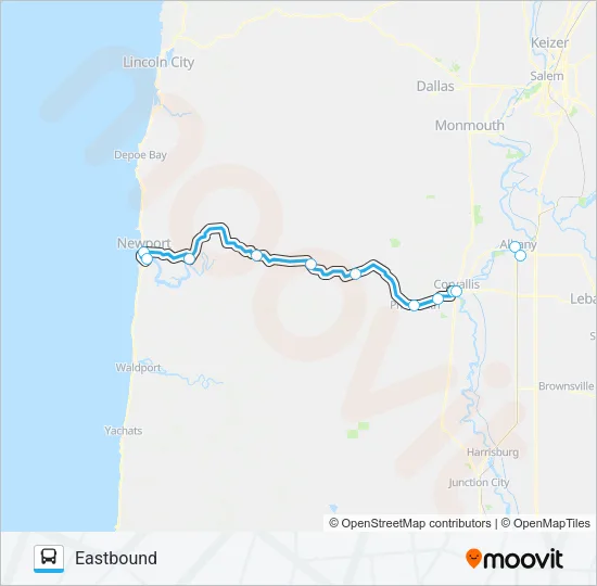 COAST TO VALLEY EXPRESS Bus Line Map