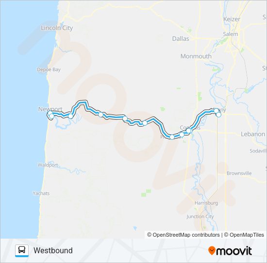COAST TO VALLEY EXPRESS Bus Line Map