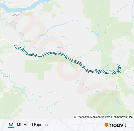 MT. HOOD EXPRESS Bus Line Map