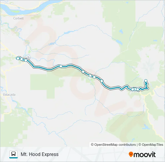 MT. HOOD EXPRESS Bus Line Map