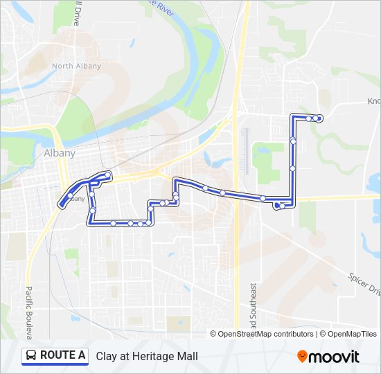 ROUTE A Bus Line Map