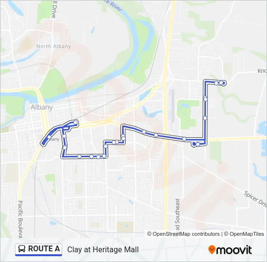 ROUTE A Bus Line Map