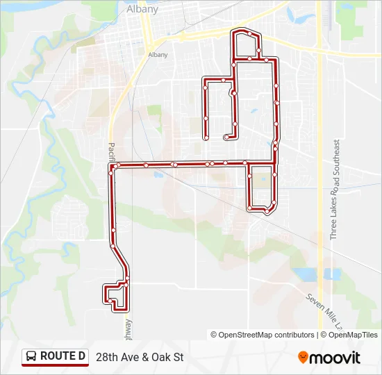 ROUTE D Bus Line Map