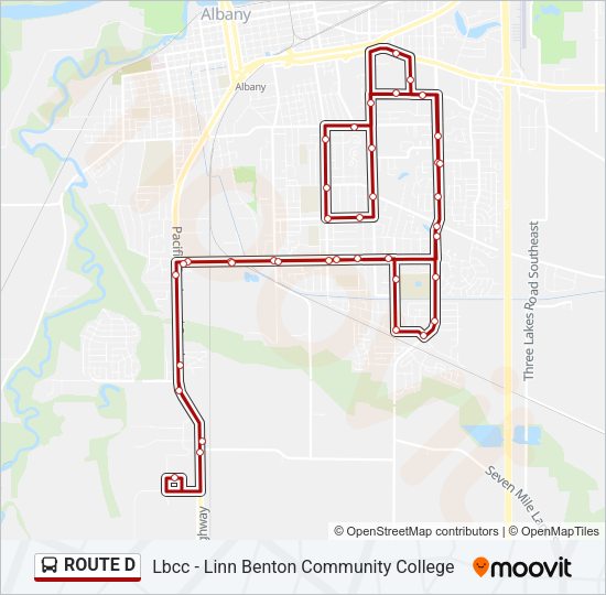 ROUTE D Bus Line Map