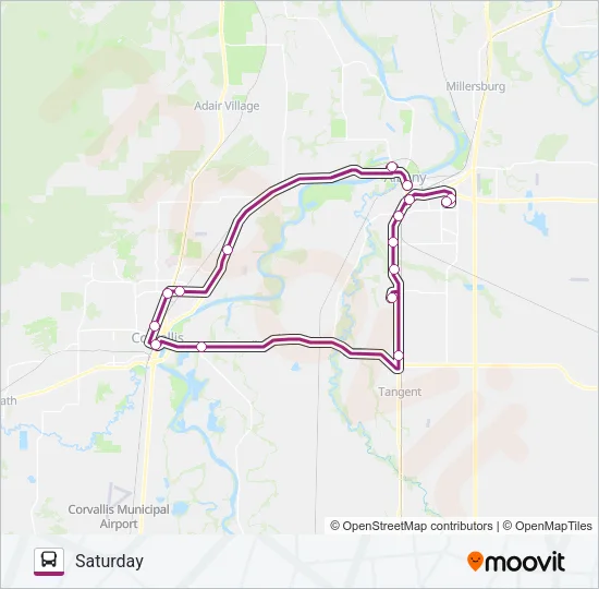 SATURDAY Bus Line Map