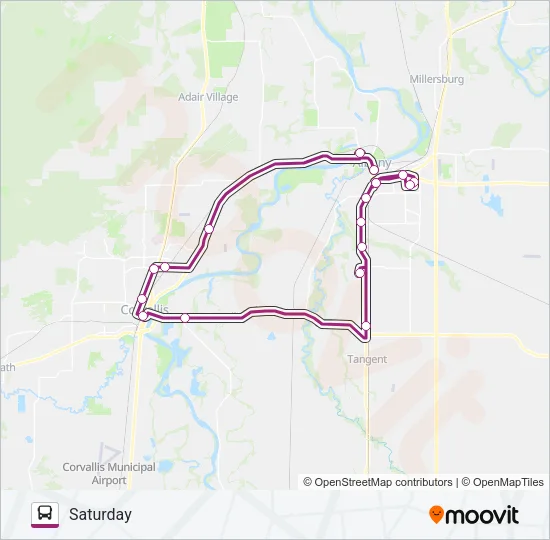 SATURDAY Bus Line Map