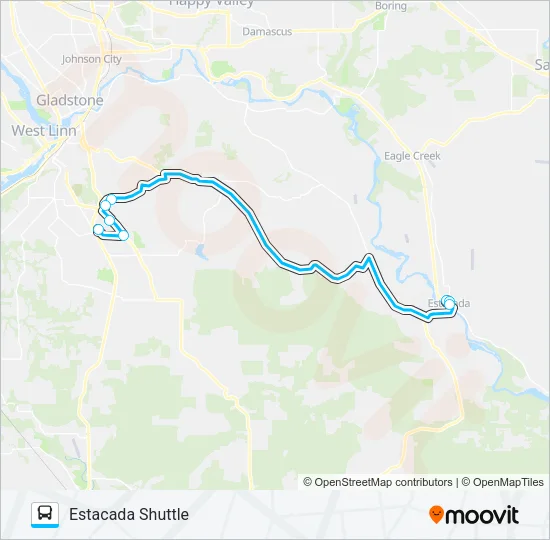 ESTACADA SHUTTLE Bus Line Map