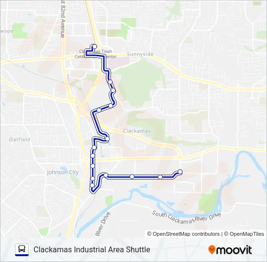 CLACKAMAS INDUSTRIAL AREA SHUTTLE Bus Line Map