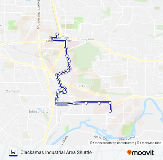CLACKAMAS INDUSTRIAL AREA SHUTTLE Bus Line Map