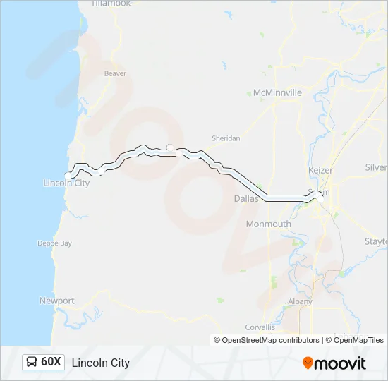 60X Bus Line Map
