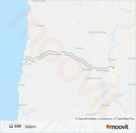 60X Bus Line Map