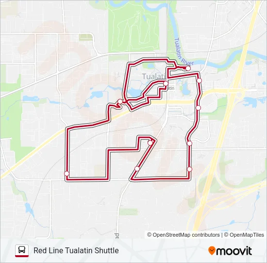 RED LINE TUALATIN SHUTTLE Bus Line Map